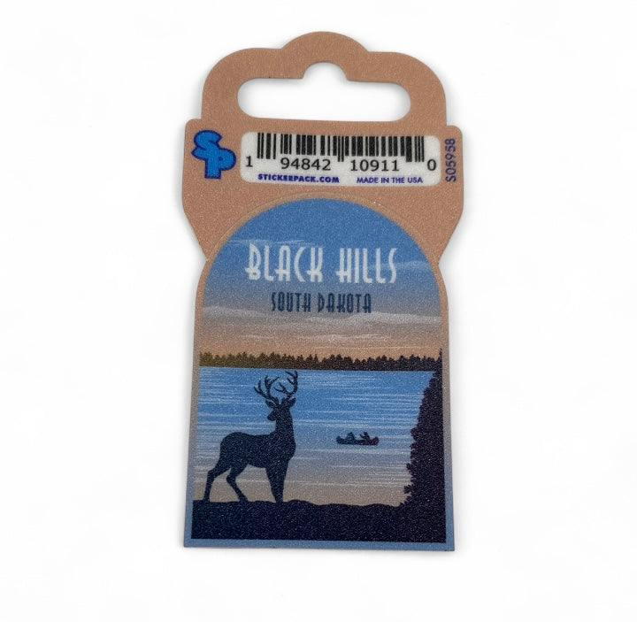 Deer in Front of Lake Sticker Small