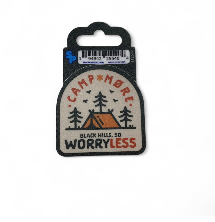 Camp More Worry Less Sticker Small