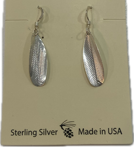 Sterling Silver Feather Imprint Earring