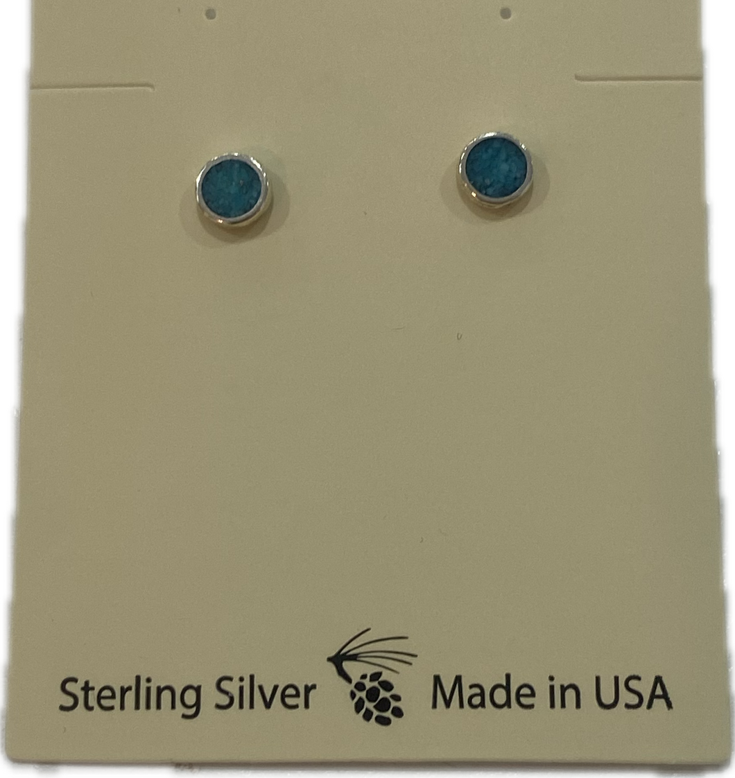 Sterling Silver Turquoise Inlay Earring