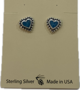 Sterling Silver With Turquoise Heart Earring
