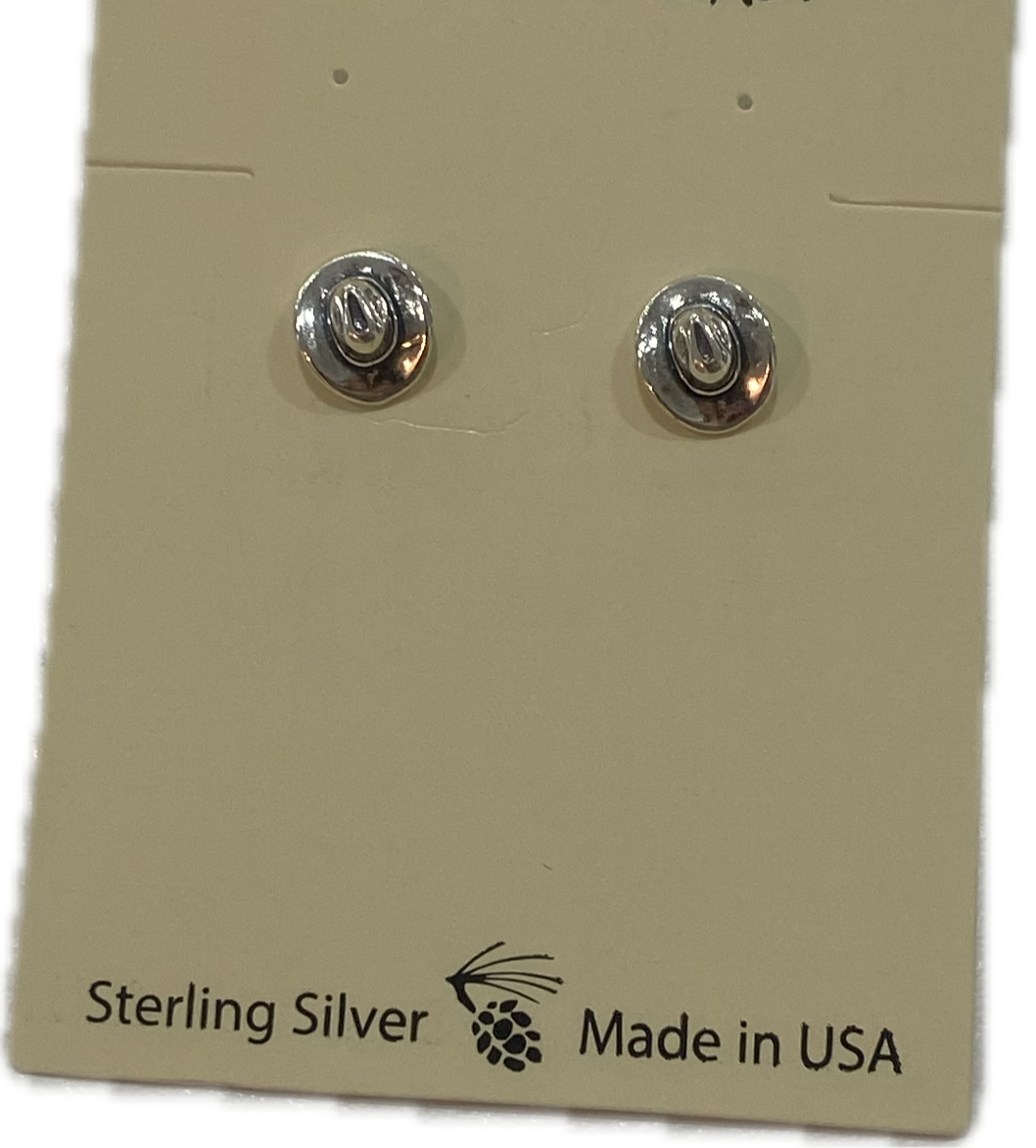 Sterling Silver Cowboy Hat Earring