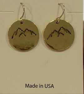 Gold Tone Mnt Peaks Cutout Earrings