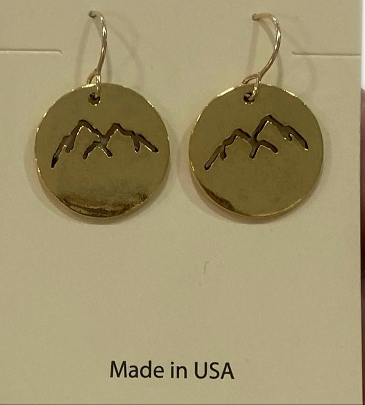 Gold Tone Mnt Peaks Cutout Earrings