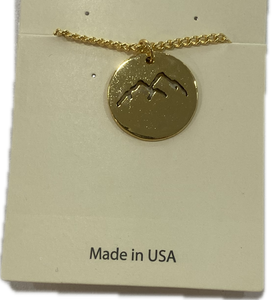 Gold Tone Mnt Peaks Necklace