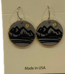 Two Tone Disc Earrings