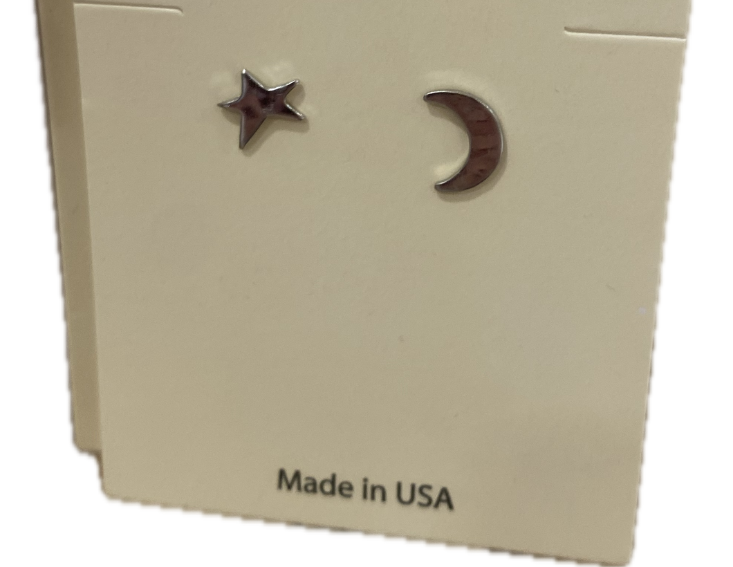Hammered Star and Moon Earrings