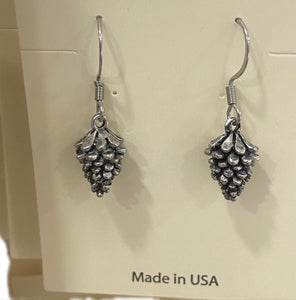 Silver Pinecone Earrings