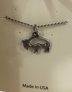 Silver Cutout Buffalo Necklace