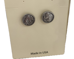 Silver Buffalo Coin Post Earrings