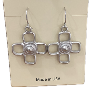 Silver Dangle 4 Square Earrings