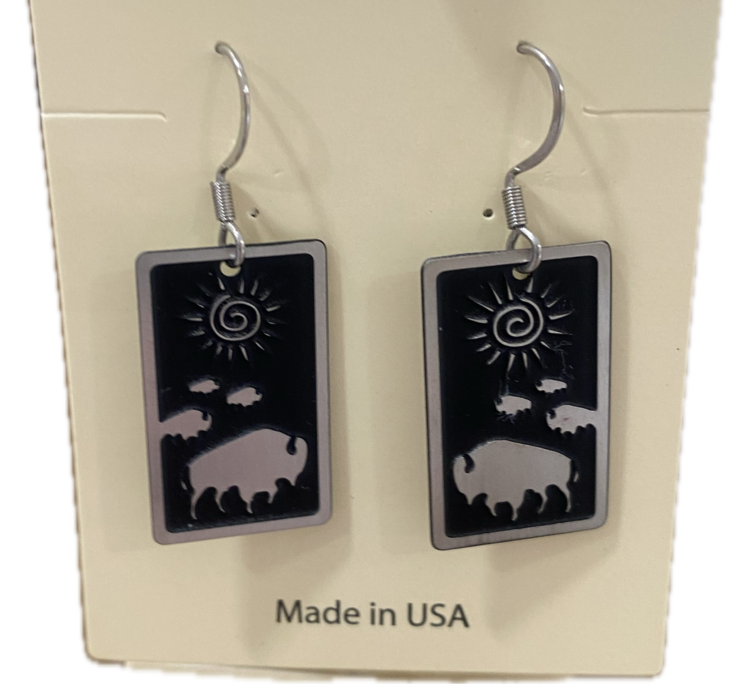 Bison Sun Dangle Earring