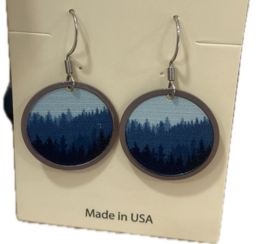 Dangle Tree Disc Earring