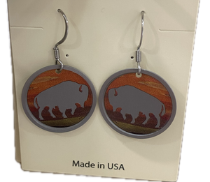 Sunset Bison Earring