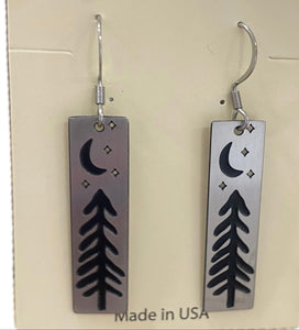 Tree and Moon Earring