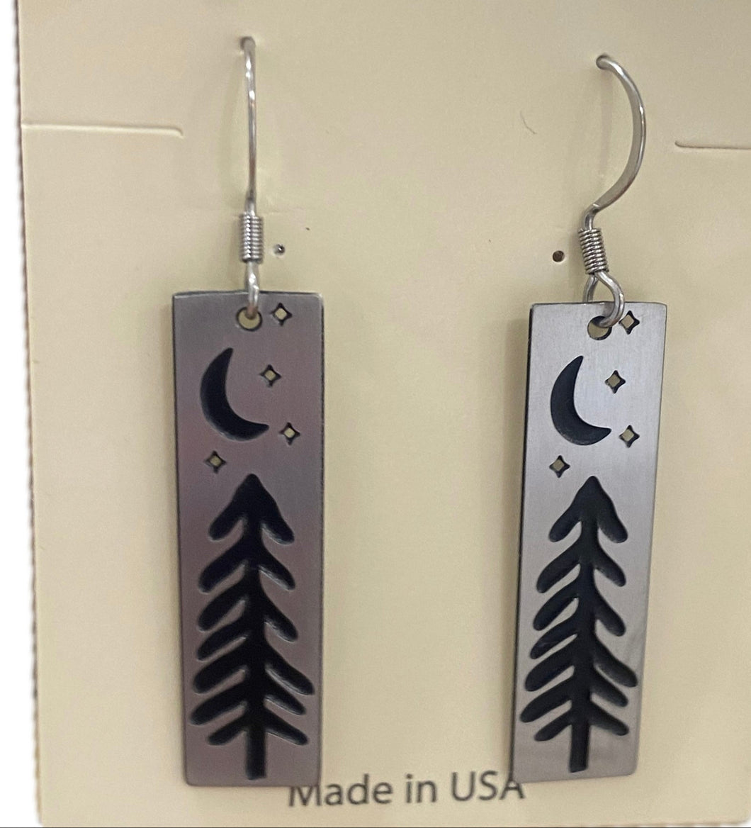 Tree and Moon Earring