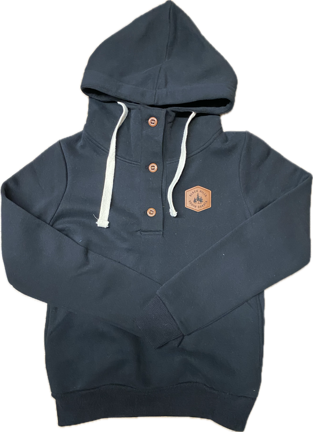 Lucy Button Hoodie- Black