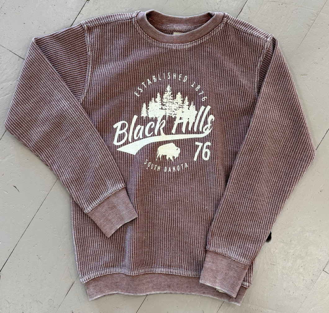 Youth Black Hills Ribbed Crew Neck