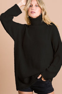 Turtle Neck Sweater-Black