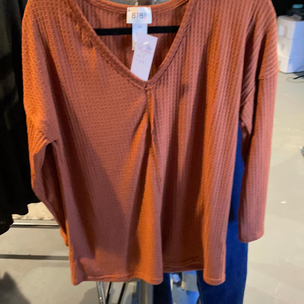 Burnt orange Waffle Knit