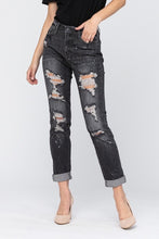 Load image into Gallery viewer, Judy Blue Boyfriend Black Bleach Spatter/distressed
